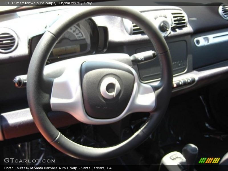 Crystal White / Gray 2011 Smart fortwo pure coupe