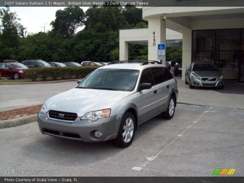 Brilliant Silver Metallic / Dark Charcoal Tweed 2007 Subaru Outback 2.5i Wagon