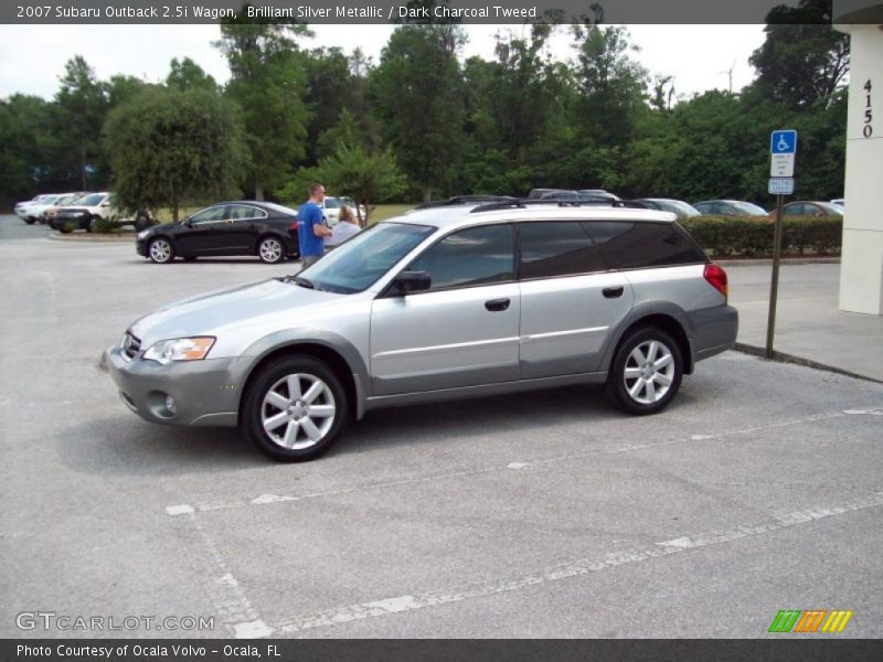 Brilliant Silver Metallic / Dark Charcoal Tweed 2007 Subaru Outback 2.5i Wagon