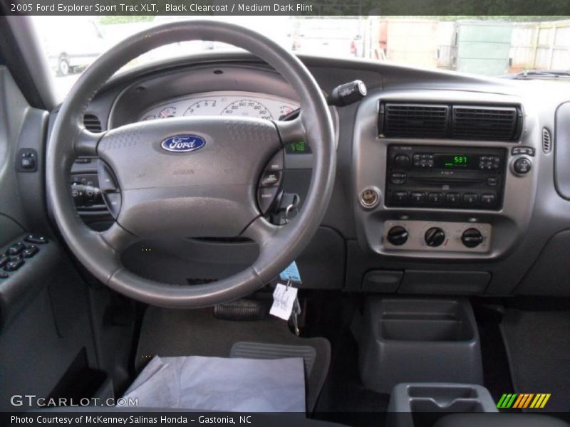 Black Clearcoat / Medium Dark Flint 2005 Ford Explorer Sport Trac XLT