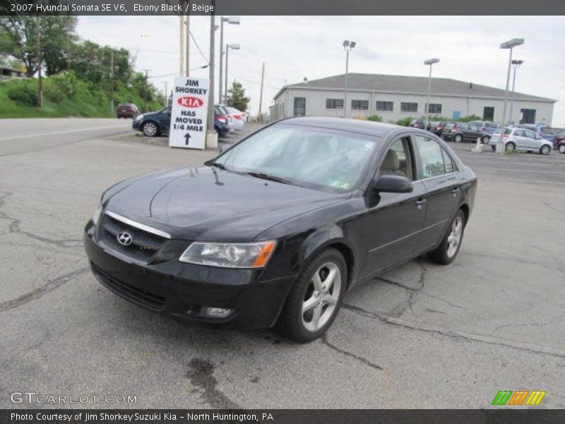 Ebony Black / Beige 2007 Hyundai Sonata SE V6