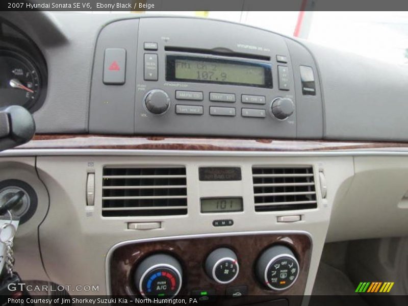 Ebony Black / Beige 2007 Hyundai Sonata SE V6