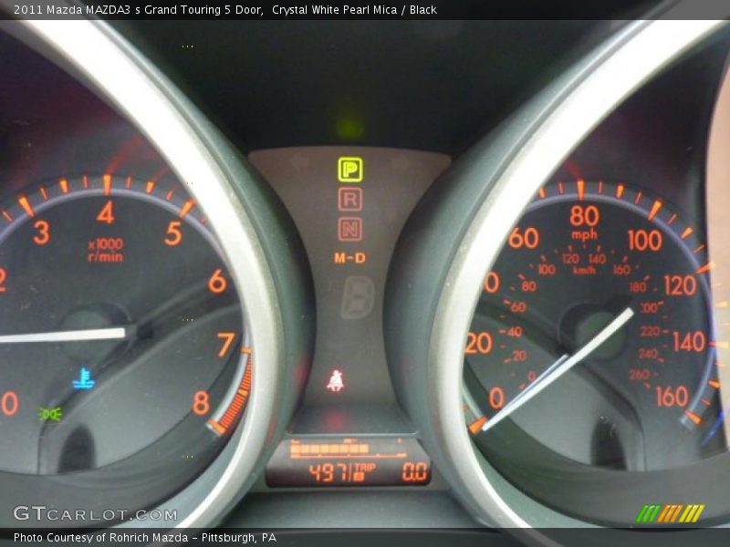Crystal White Pearl Mica / Black 2011 Mazda MAZDA3 s Grand Touring 5 Door