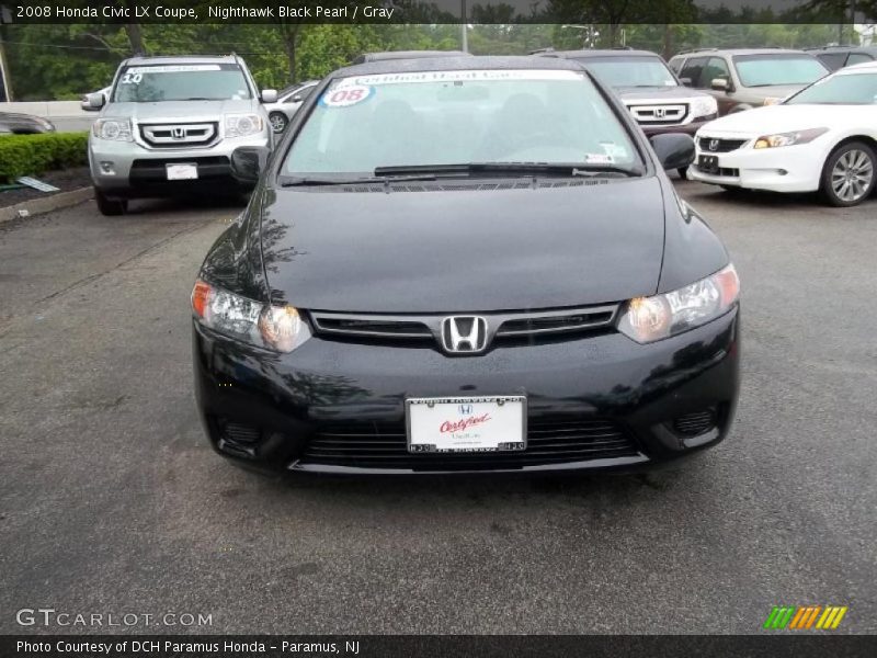 Nighthawk Black Pearl / Gray 2008 Honda Civic LX Coupe