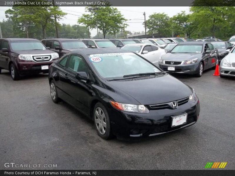 Nighthawk Black Pearl / Gray 2008 Honda Civic LX Coupe
