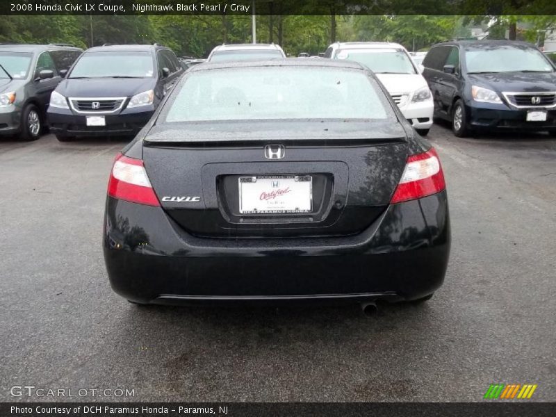 Nighthawk Black Pearl / Gray 2008 Honda Civic LX Coupe