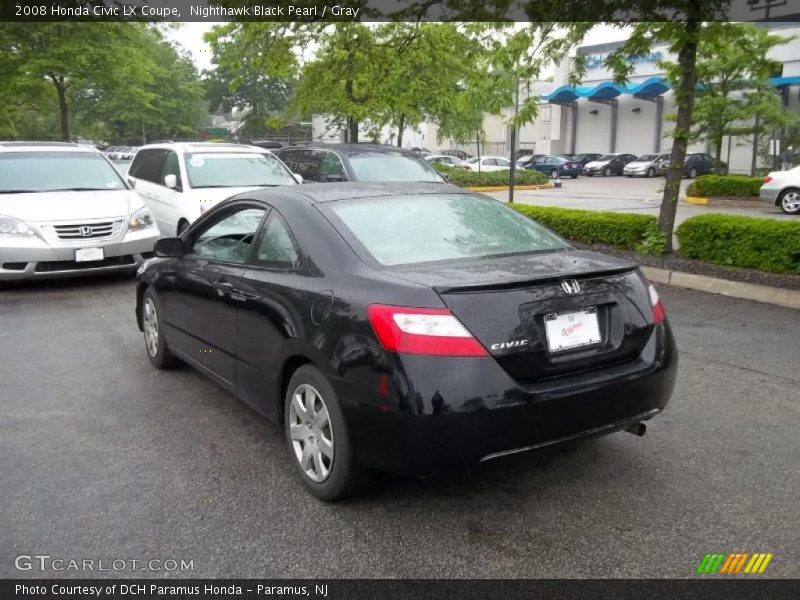 Nighthawk Black Pearl / Gray 2008 Honda Civic LX Coupe