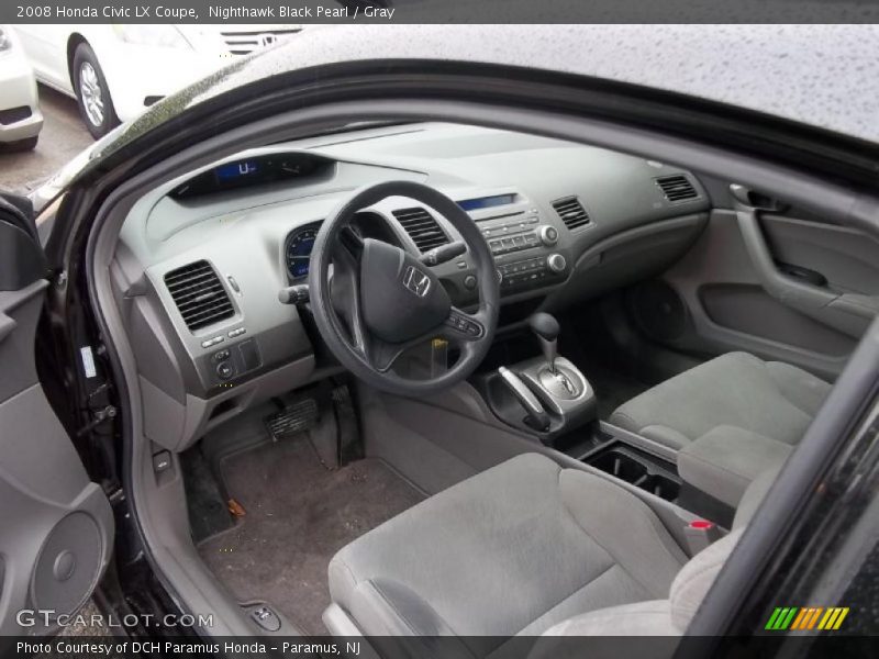 Nighthawk Black Pearl / Gray 2008 Honda Civic LX Coupe