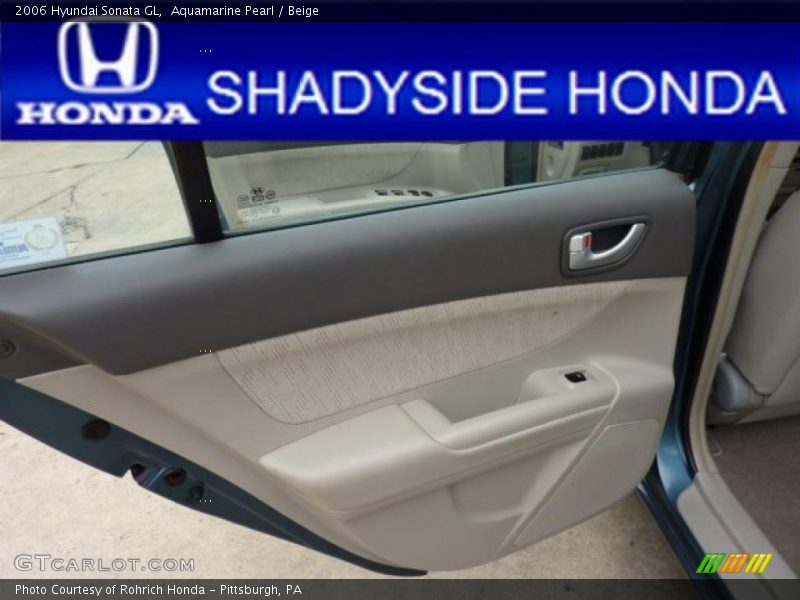 Aquamarine Pearl / Beige 2006 Hyundai Sonata GL