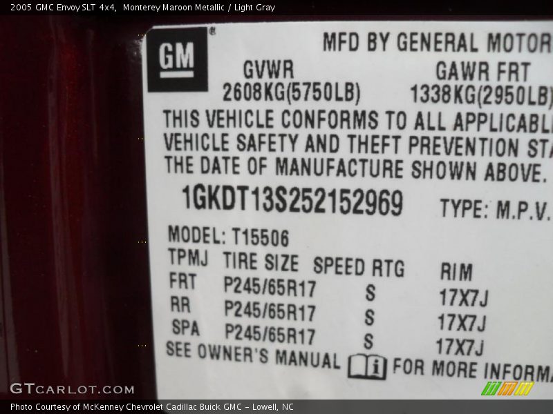 Monterey Maroon Metallic / Light Gray 2005 GMC Envoy SLT 4x4