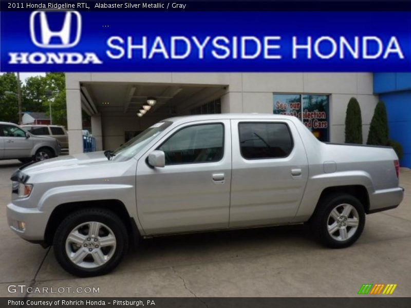 Alabaster Silver Metallic / Gray 2011 Honda Ridgeline RTL