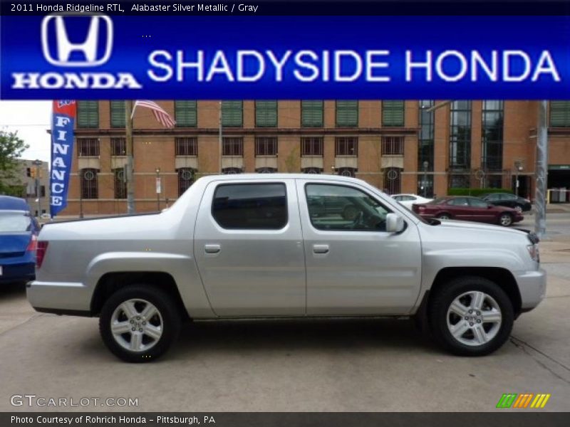 Alabaster Silver Metallic / Gray 2011 Honda Ridgeline RTL
