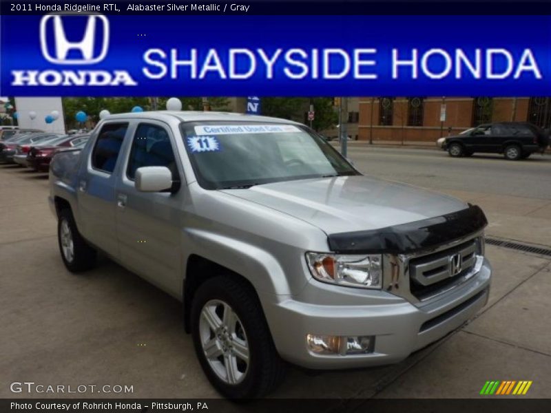 Alabaster Silver Metallic / Gray 2011 Honda Ridgeline RTL