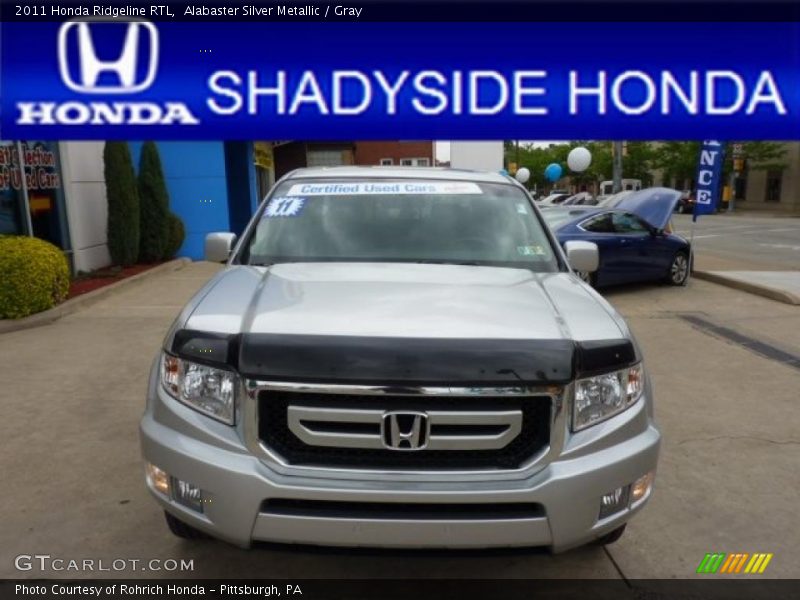 Alabaster Silver Metallic / Gray 2011 Honda Ridgeline RTL