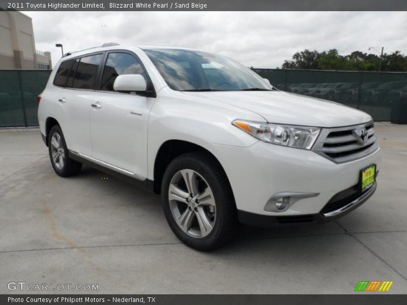 Blizzard White Pearl / Sand Beige 2011 Toyota Highlander Limited