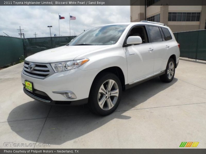 Blizzard White Pearl / Sand Beige 2011 Toyota Highlander Limited