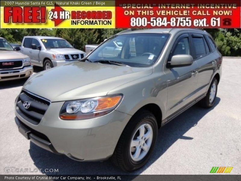 Natural Khaki Green / Beige 2007 Hyundai Santa Fe GLS