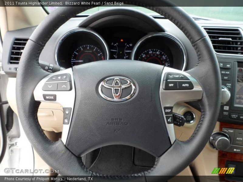 Blizzard White Pearl / Sand Beige 2011 Toyota Highlander Limited