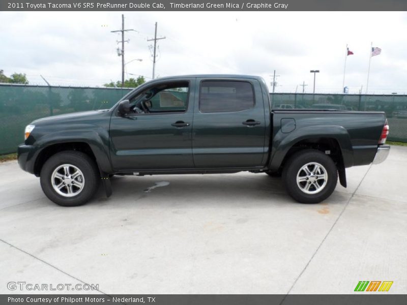 Timberland Green Mica / Graphite Gray 2011 Toyota Tacoma V6 SR5 PreRunner Double Cab