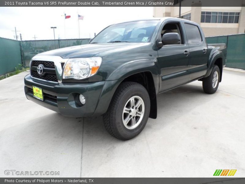 Timberland Green Mica / Graphite Gray 2011 Toyota Tacoma V6 SR5 PreRunner Double Cab