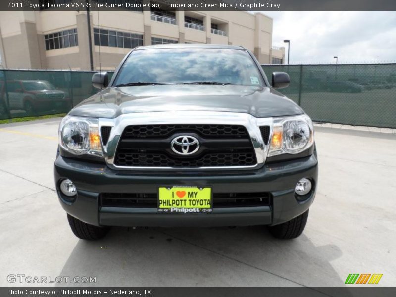 Timberland Green Mica / Graphite Gray 2011 Toyota Tacoma V6 SR5 PreRunner Double Cab