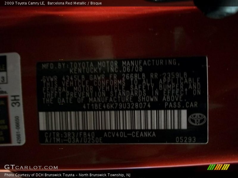 Barcelona Red Metallic / Bisque 2009 Toyota Camry LE