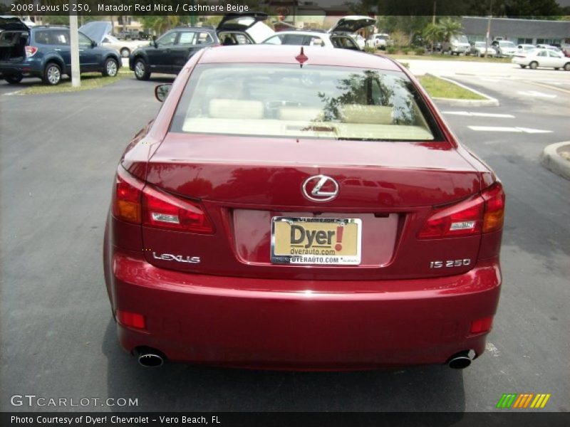 Matador Red Mica / Cashmere Beige 2008 Lexus IS 250