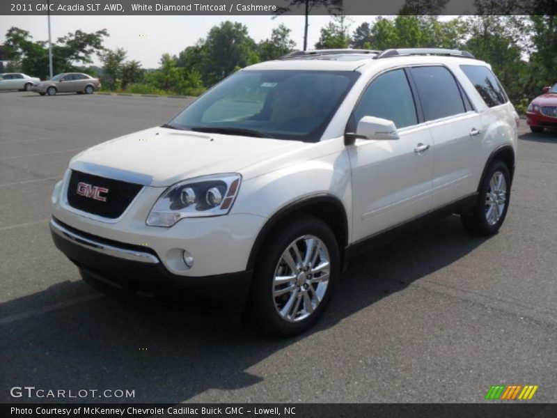 White Diamond Tintcoat / Cashmere 2011 GMC Acadia SLT AWD