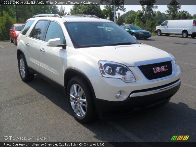 White Diamond Tintcoat / Cashmere 2011 GMC Acadia SLT AWD