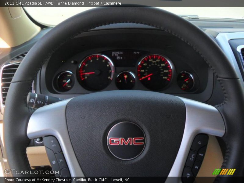White Diamond Tintcoat / Cashmere 2011 GMC Acadia SLT AWD