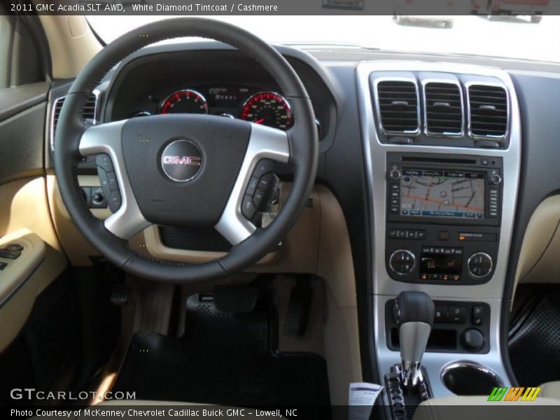 White Diamond Tintcoat / Cashmere 2011 GMC Acadia SLT AWD