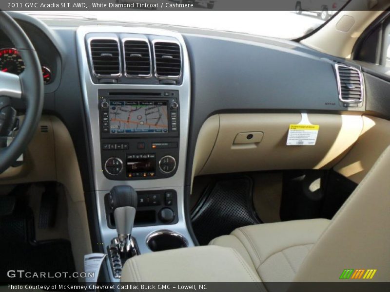 White Diamond Tintcoat / Cashmere 2011 GMC Acadia SLT AWD