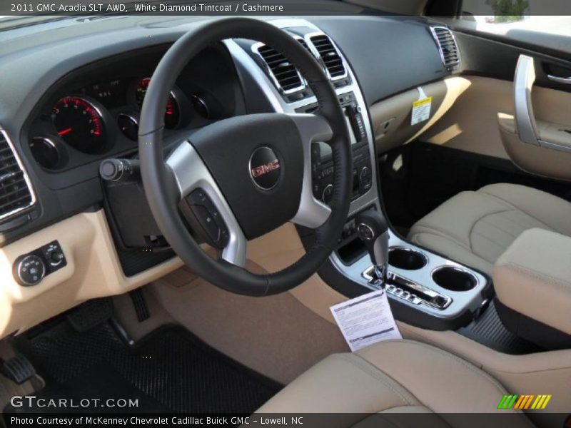 White Diamond Tintcoat / Cashmere 2011 GMC Acadia SLT AWD