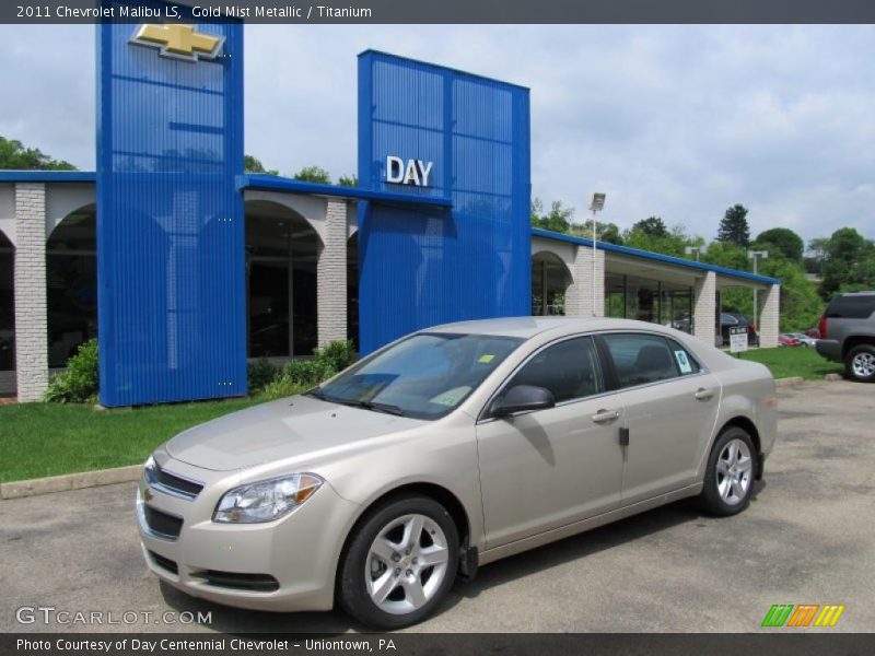 Gold Mist Metallic / Titanium 2011 Chevrolet Malibu LS