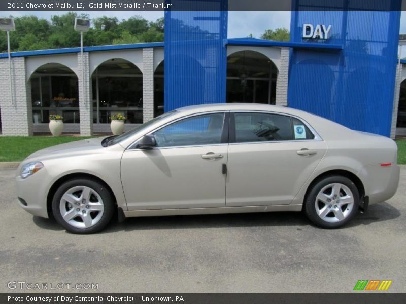 Gold Mist Metallic / Titanium 2011 Chevrolet Malibu LS