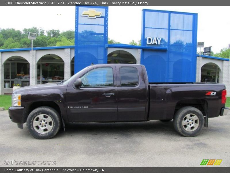 Dark Cherry Metallic / Ebony 2008 Chevrolet Silverado 1500 Z71 Extended Cab 4x4