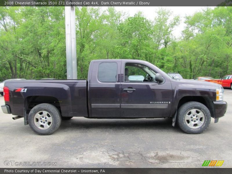 Dark Cherry Metallic / Ebony 2008 Chevrolet Silverado 1500 Z71 Extended Cab 4x4