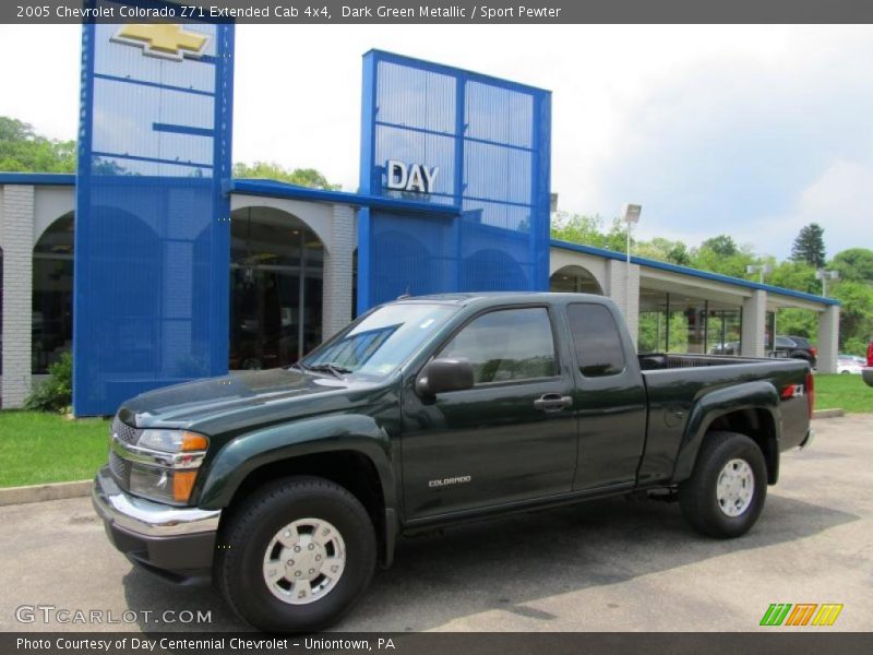 Dark Green Metallic / Sport Pewter 2005 Chevrolet Colorado Z71 Extended Cab 4x4