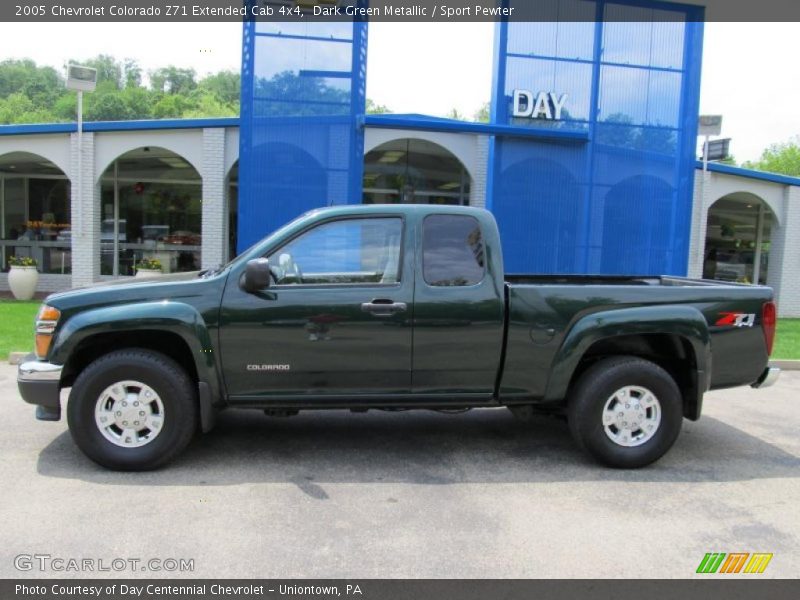 Dark Green Metallic / Sport Pewter 2005 Chevrolet Colorado Z71 Extended Cab 4x4