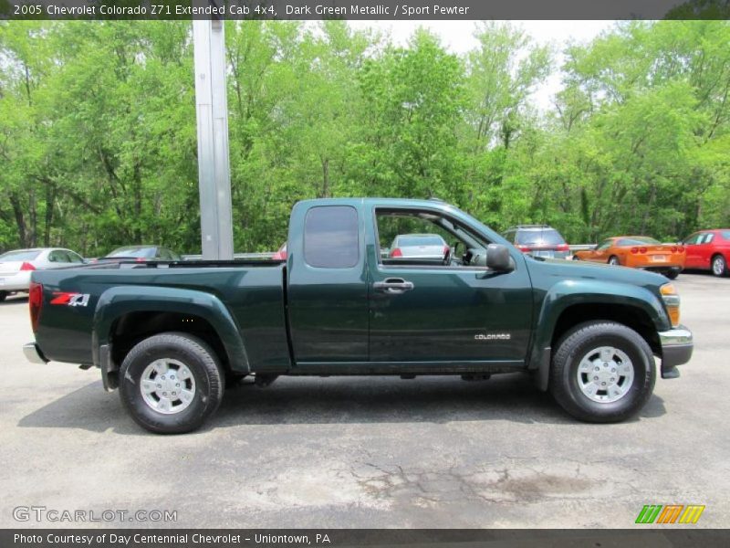 Dark Green Metallic / Sport Pewter 2005 Chevrolet Colorado Z71 Extended Cab 4x4