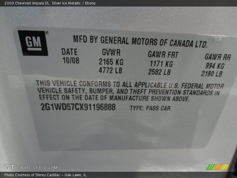 Silver Ice Metallic / Ebony 2009 Chevrolet Impala SS