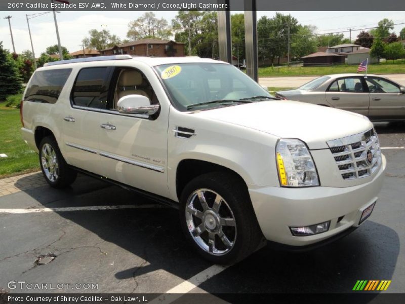 White Diamond / Cocoa/Light Cashmere 2007 Cadillac Escalade ESV AWD