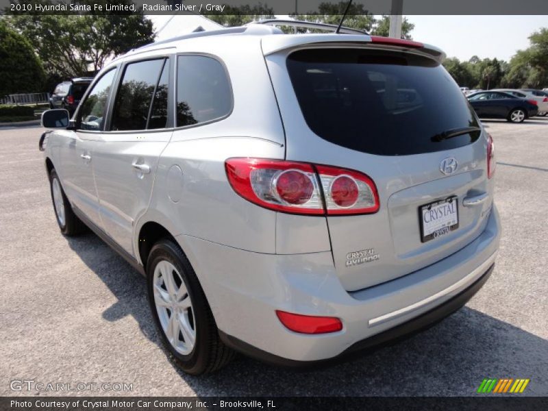 Radiant Silver / Gray 2010 Hyundai Santa Fe Limited
