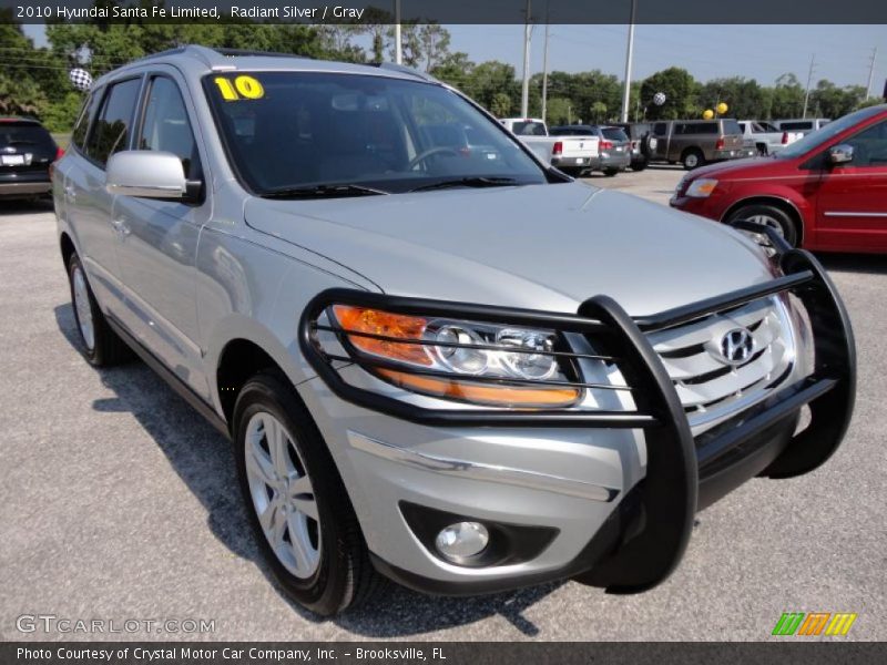 Radiant Silver / Gray 2010 Hyundai Santa Fe Limited