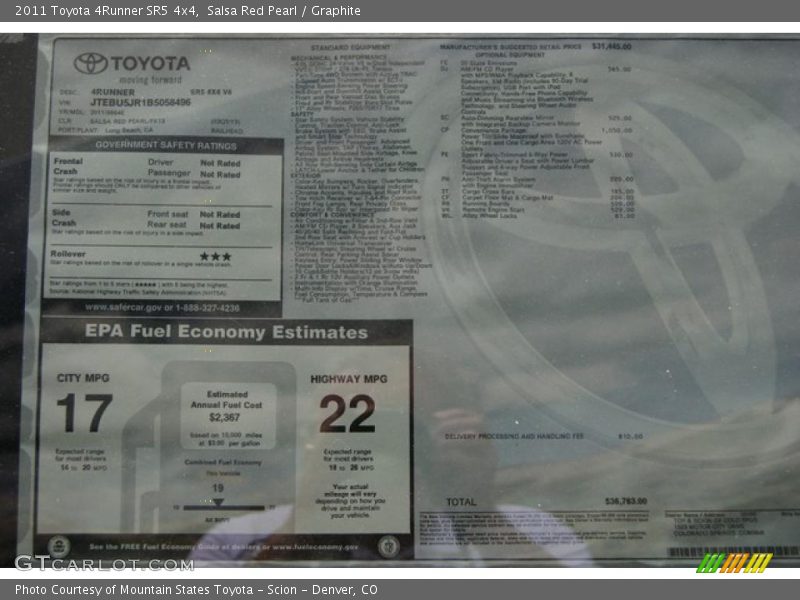 Salsa Red Pearl / Graphite 2011 Toyota 4Runner SR5 4x4