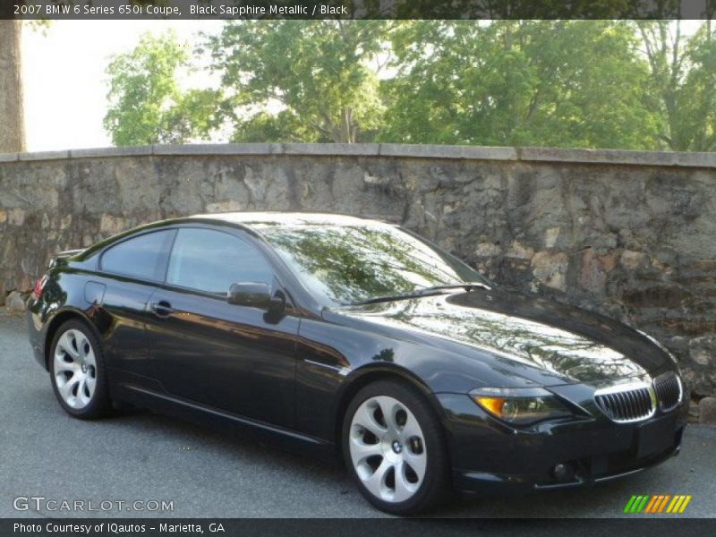 Black Sapphire Metallic / Black 2007 BMW 6 Series 650i Coupe