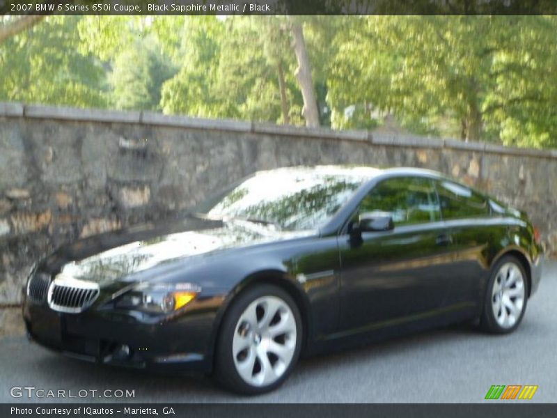 Black Sapphire Metallic / Black 2007 BMW 6 Series 650i Coupe