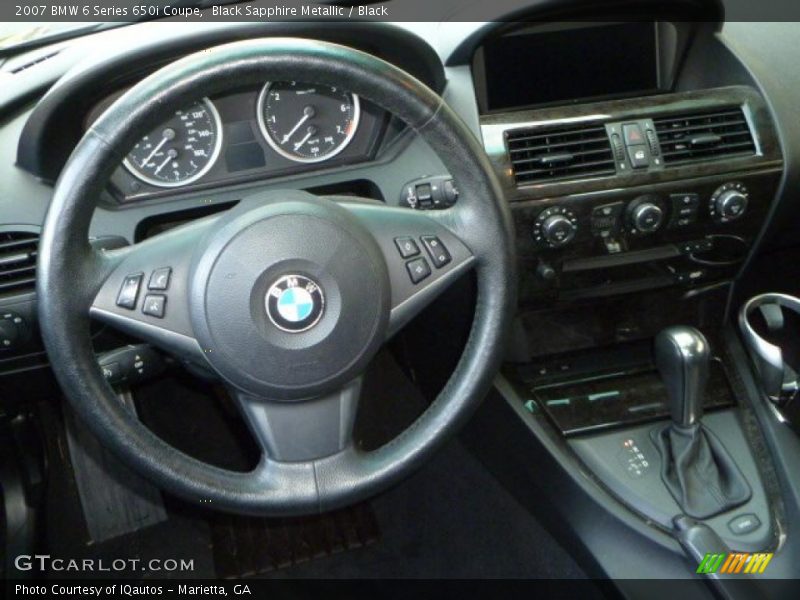 Black Sapphire Metallic / Black 2007 BMW 6 Series 650i Coupe