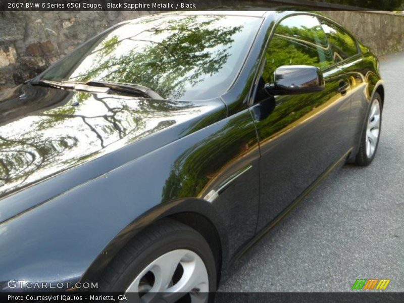 Black Sapphire Metallic / Black 2007 BMW 6 Series 650i Coupe