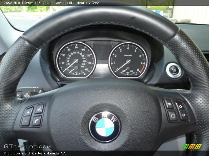 Montego Blue Metallic / Grey 2008 BMW 1 Series 135i Coupe